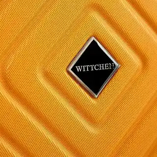 Wittchen Cube Line Walizka z tworzywa ABS prosta geometryczna tłoczenie pomarańczowa 56-3A-754-55