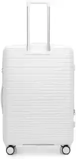 Wittchen Duża walizka z polipropylenu z błyszczącymi paskami złamana biel 56-3T-163-89