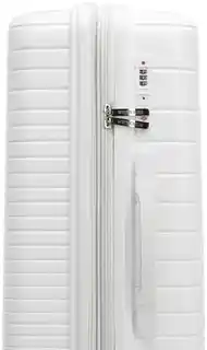 Wittchen Duża walizka z polipropylenu z błyszczącymi paskami złamana biel 56-3T-163-89