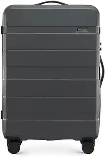 Wittchen Walizka średnia z ABS-u w poziome pasy szara 56-3A-102-01