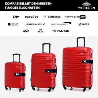 Wittchen Zestaw walizek z ABS-u z żebrowaniem czerwony 56-3A-31S-35
