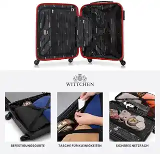 Wittchen Zestaw walizek z ABS-u z żebrowaniem czerwony 56-3A-31S-35
