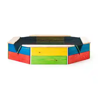 Woody Piaskownica drewniana kolorowa, 130x130x26cm