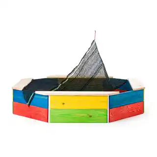 Woody Piaskownica drewniana kolorowa, 130x130x26cm