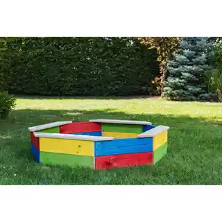 Woody Piaskownica drewniana kolorowa, 130x130x26cm