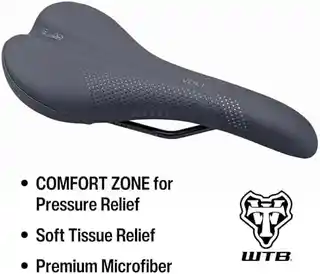 WTB siodło Medium Saddle Volt CROMOLY, ergonomiczne, lekkie, stal CROMOLY, czarne, uniwersalne, dla rowerów górskich