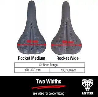 WTB Rocket Steel, siodło rowerowe, średni rozmiar, czarne, komfortowe, stalowa konstrukcja