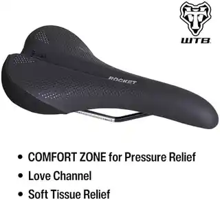 WTB Rocket Steel, siodło rowerowe, średni rozmiar, czarne, komfortowe, stalowa konstrukcja