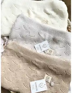 Yosoy kocyk bawełniany Eco Waves Capuccino