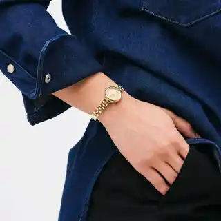 Daniel Wellington Elan Lumine złoty 22mm, damski, koperta stalowa, pasek skórzany, wodoodporność 30m, model DW00100718