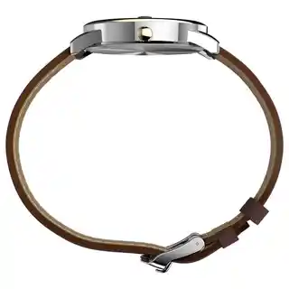 Timex TW2W54500 zegarek męski analogowy stalowy koperta czarna tarcza bransoleta skórzana