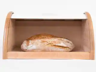 ZELLER Drewniany chlebak, pojemnik na pieczywo, 39x25x21cm