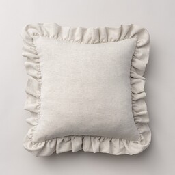 Poszewka Paula z falbaną, naturalny, splot płócienny, 45