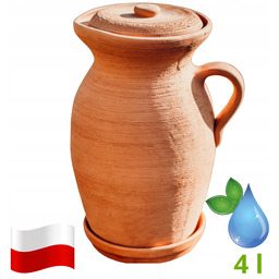 Dzbanek gliniany do wody 4 l| Filtr bez
