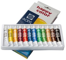 Farby akrylowe 12 kolorów x 12 ml Happy
