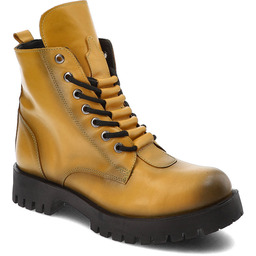 Żółte Botki Artiker Stylowe Obuwie Damskie