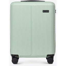 Mała walizka z ABS-u w drobne paski miętowa