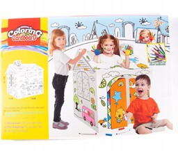 Domek Z Tektury Kartonowa Kolorowanka Do Malowania