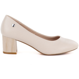 Czółenka damskie na słupku beżowe Sergio Leone PB404