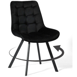 Krzesło obrotowe tapicerowane czarne DC-6030S / welur #66