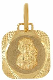 Złoty medalik z wizerunkiem Matki Boskiej Częstochowskiej ME.00046