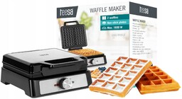 Gofrownica Teesa, 2 gofry, 1600W, inox, regulacja mocy