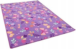 Fioletowy Dywan Dziewczynki 120x200 Motyle kwiatki