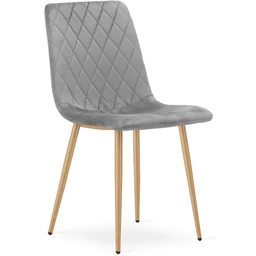 Edinos Jasnoszare krzesło tapicerowane welurowe Z2-B25