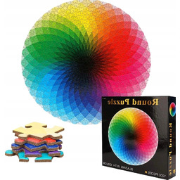 PUZZLE OKRĄGŁE 1000 ELEMENTÓW TĘCZOWE KARTONOWE DLA DOROSŁYCH
