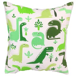 Karo Poszewka bawełniana 50x60 1197E biała Dinozaury zielone