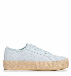 Damskie sneakersy na słomkowej podeszwie niebieskie