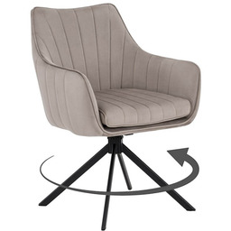 Krzesło obrotowe beż #9, welurowe ALEX