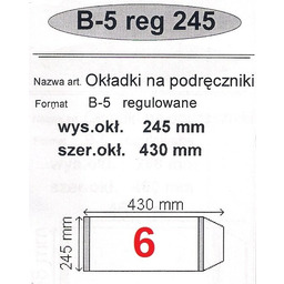 Okładka na podręcznik B5. Regulowana 5 0sztuk. 245x430
