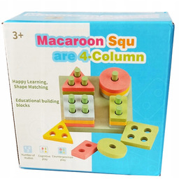 Klocki Drewniane Sorter Kształtów Pastelowy