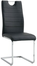 Nowoczesne krzesło C-946 czarne ekoskóra, noga chromowana