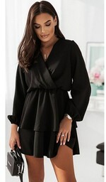 Czarna oversizeowa sukienka Madellay 332, Kolor czarny, Rozmiar