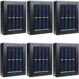 6x Zewnętrzna Scienna Solarna Lampka Led Czujnik Zmierzchu