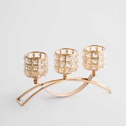 Świecznik potrójny Etienet trio z motywem geometrycznym