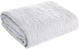 Narzuta 200 x 220 Pikowana Dekoracyjna Len4 Sreb