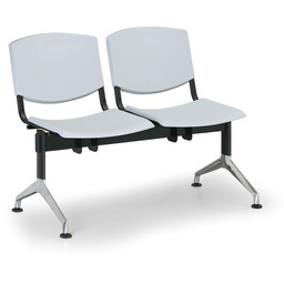 Ławka do poczekalni plastikowa SMILE, 2 siedzenia, szary