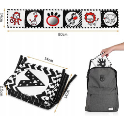 KSIĄŻECZKA SENSORYCZNA CZARNO BIAŁA DLA NIEMOWLĄT MIĘKKA EDUKACYJNA