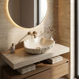 Rea Umywalka nablatowa Rea Isla Warm Beige