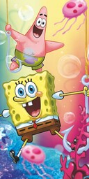 Jerry Fabrics Ręcznik plażowy 70x140 SpongeBob Kanciastoporty Patryk