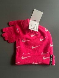 Nike Czapka Rękawiczki Zima pink rózowe roz. 8/20