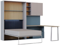 Flexi Bed Lumi półkotapczan z biurkiem kaszmir