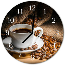 Zegar ścienny okrągły Kawa