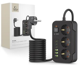 TECH-PROTECT PC3X6 POWER STRIP 3 USB & 3
