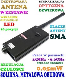 Profesjonalny Cyfrowy Wykrywacz Podsłuchów, Kamer, Podsłuchów GSM, Lokalizatorów