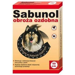 Sabunol Ozdobna czarna obroża przeciw pchłom i kleszczom