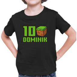 Urodzinowa koszulka z imieniem dla fanów minecraft -